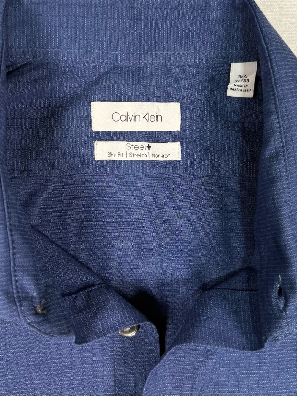 Calvin Klein Dark Navy Textured Dress Shirt - Picture 2 of 8